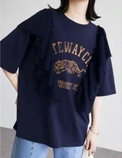 最終お値下げ！　美品　SUGAR　SPOON　カレッジptラッフルTシャツ
