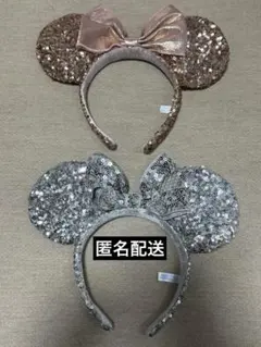 東京ディズニーリゾート★ミニー★カチューシャ★スパンコール★シルバー★ピンク