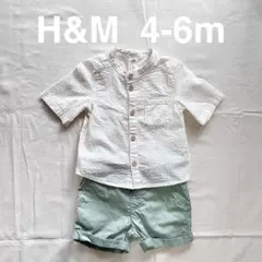 H&M シャツ＆ショートパンツセット4-6M