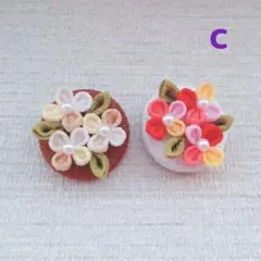 つまみ細工ヘアゴム 2個セット（C）