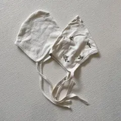 ベビー帽子 ボンネット ホワイト3点セット　zara baby peekaboo