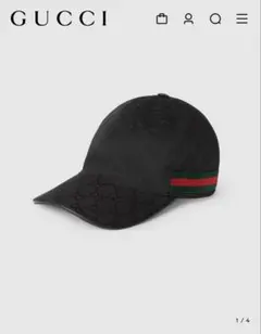 ★ ウェブ ストライプ付き GGキャンバス ベースボールキャップ　XL 美品★