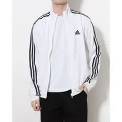 adidas スリーストライプ ホワイト ジャージ ランニングウェア