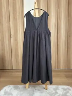 サマンサモスモス 綿麻前後着タックジャンスカ　M チャコール