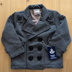 【未使用】子ども 男の子 100cm ピーコート 上着 グレー ジャケット