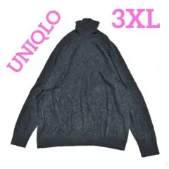 美品　ユニクロ　カシミヤ100%タートルネックニット 3XL 黒　希少サイズ