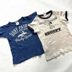 デニムダンガリー　120 130 Tシャツ　ミッキー　スヌーピー
