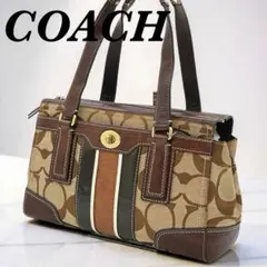 COACH ハンドバッグ 肩掛け ターンロック シグネチャー レザー y2k