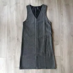 コカ　ヘリンボーン柄Vネックワンピース