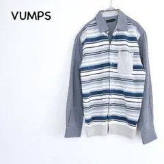 ヴァンプス 美品 異素材ドッキングシャツ　カジュアル ストライプ L
