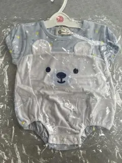 クマの顔プリントロンパース 70cm
