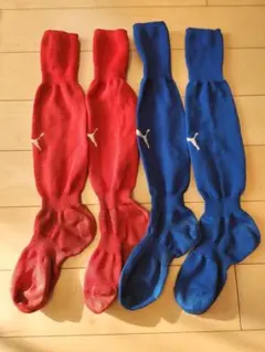 PUMA サッカーソックス 18cm 赤 青　キッズ