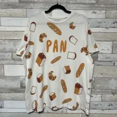 PUNYUS パン柄 半袖Tシャツ ホワイト　3サイズのサムネイル