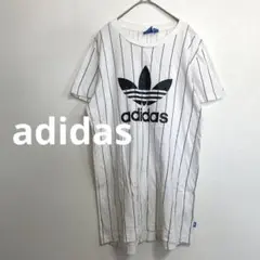 アディダスオリジナルス　ストライプTシャツ　トレフォイルロゴ　M