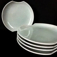 橘吉 たち吉 261 青磁 美山 銘々皿 5客揃 菓子皿 貫入皿