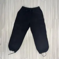 ブラック カーゴパンツ ゴムウエスト