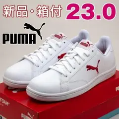 PUMA プーマ スニーカー レディース ホワイト レッド 23cm 白 本革