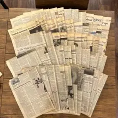 古い新聞記事の束半分サイズ50枚