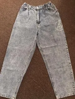 ライトブルー ストレートデニム パンツ