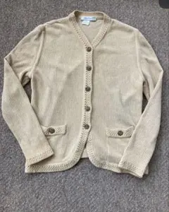 美品✨マックスマーラ ロングカーディガン シルク混 白タグ バイカラー S Max Mara（マックスマーラ） コート アウター ウール カシミヤ ニット