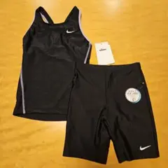 【新品】ナイキ　女児　スクール水着　セパレート　140cm　ブラック