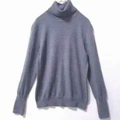 GAP メリノウール タートルネック ニット 袖口ボタン Mサイズ グレー
