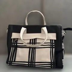 希少COACHブリーカープラッドライリーレザーA4 チェック柄レザートートバッグ