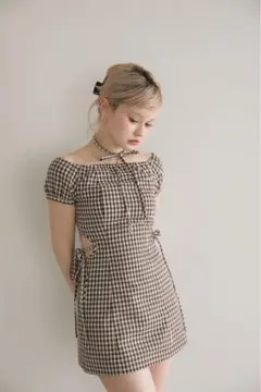 Becky check mini dress AM1289【ANDMARY】