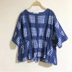 再入荷！◇SUN VALLEY◇ブロックチェックビッグシャツ ネイビー - メルカリ