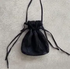 新品✨メッシュ巾着ショルダーバッグ 黒 ブラック ユニセックス カジュアル