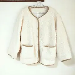 パイピング ボア ジャケット アイボリー ＬL ゆったり