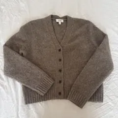 COS ウールアルパカ混紡ブラウンカーディガン