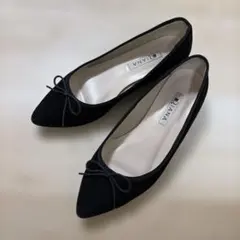 DIANA ブラック フラットシューズ 22.5 パンプス　ダイアナ