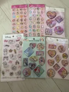 入手困難‼️ディズニー プリンセス ストーンシール&ウォーターシール6枚まとめ売り