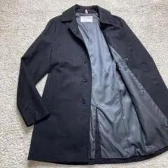 美品　エディフィス 44 カシミア混　ダークグレー ステンカラーコート ウール