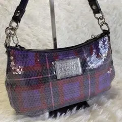 【極美品】coach コーチ　ワンショルダーバッグ2ウェイ　ポピー　スパンコール