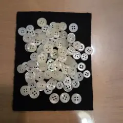 ホワイト系 丸型ボタン セット