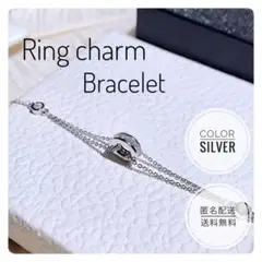 ✨新品未使用✨リング チャーム ブレスレット ステンレス シルバー クリスタル