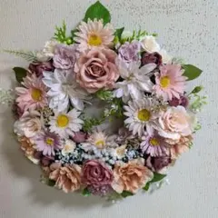 ☆一点物☆花束をそのままリースに閉じ込めたような華やかなエレガント