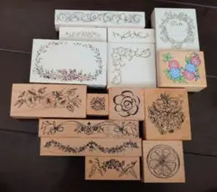 花・装飾デザイン スタンプ　15個セット