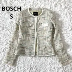 【BOSCH ボッシュ】ミックスツイード　ノーカラージャケット 入学式　S