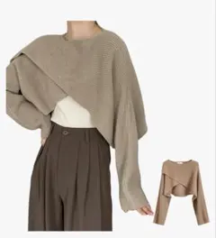 [xppe] ニット セーター ショート丈 ad8-753