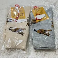 新品未開封 Jamgarden トラネコ柄 ソックス 2足セット