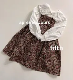 キッズコーデセット小花柄ワンピース&ビッグカラーブラウス女の子❤︎110cmフリル