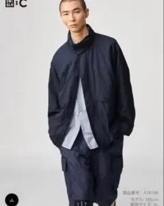 【美品】ライトウェイトスタンドブルゾン ネイビー S