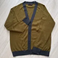 CABaN コットンカシミヤ バイカラーVネックカーディガン