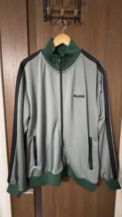 XLARGE OGトラックジャケット ブルゾングレー/グリーン XL