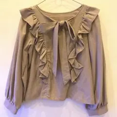 フリルブラウス　トップス　ピンク