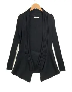 etendue エタンデュ 黒 リブ編み ロングカーディガン Fサイズ