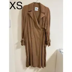 ZARA ブラウン ダブルブレスト トレンチコート XS